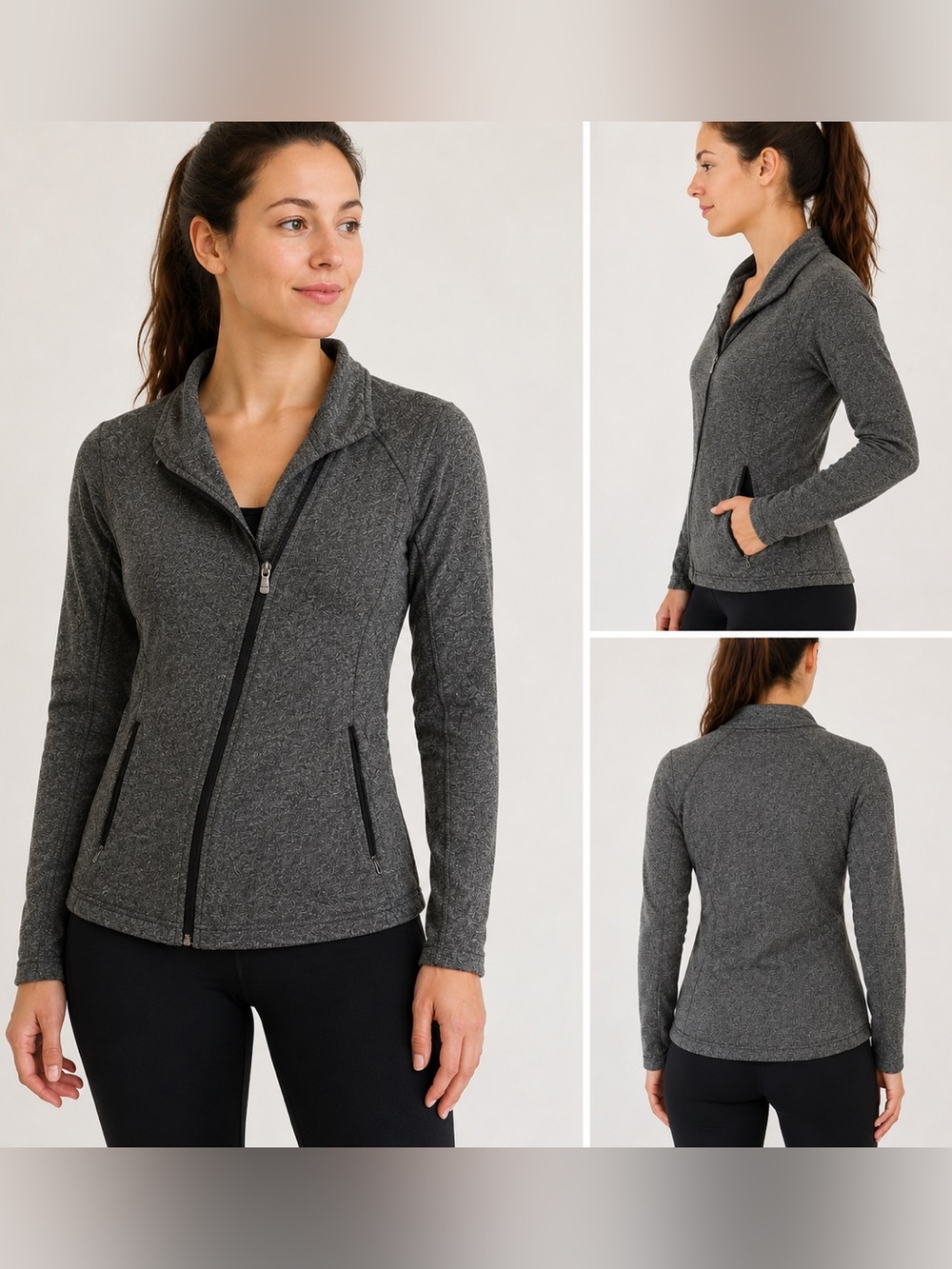 Columbia gray assymetric Hoodie zip up size XS